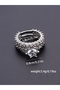 Pack of 2 - Zirconia Inlaid Rings - 5