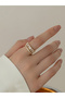 Gold Open Ring with Baguette Crystals - 3