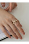 Gold Open Ring with Baguette Crystals - 5