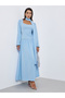 Solid Diamond decoration on waist Festive Elegance Maxi Dress