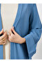 Blue Ruffle Hem Open Abaya - 3