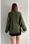 Boat Neck Sleeve Layered Thick Knit Sweater - 6