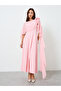 Women Draped Maxi Dress with Cape Sleeves - 3