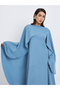 Women Blue Cape Sleeve Maxi Dress - 2