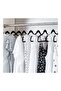 50-Piece Non-Slip 360 Degree Swivel Hangers Set Black/Silver - 3