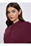 Maroon Knit Sweater Maxi Dress with Cape Sleeve - 4