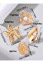 Geometric Cut Out Faux Pearl Embellished Ring - 3