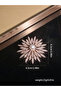 Gold Crystal Flower Brooch with Faux Pearl - 3