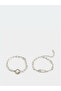Set of 5 - Silver Chain Bracelet - 4