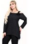 Asymmetrical Neckline, Off-The-Shoulder Neckline, Floral Accessories, Sequin Details, Asymmetrical Hem, Tunic - 6