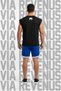 Ufc Printed Black Sleeveless 100% Cotton T-Shirt and Piped Jersey Fabric Sports Shorts Combination Set - 2