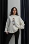 Ecru Teddy Printed Coat Sweatshirt - 2