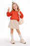 Orange Floral Embroidered Girls' Sweatshirt - 2