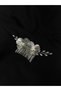 Silver Scalloped Bridal Hair Accessory with Metal Flower Detail – Handmade Hair Ornament - 4