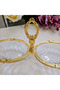 1 Piece 2-Section Cast Metal Frame Cookie Plate Gold - 3