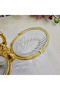 1 Piece 2-Section Cast Metal Frame Cookie Plate Gold - 4