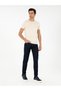 Ecru Slim Fit Crew Neck 100% Cotton Knitwear T-Shirt 50303282-Vr019 - 4