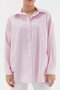 Striped Stone Detailed Oversized Shirt Pink - 3