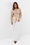 Floral Patterned Thin Shirt Beige - 3