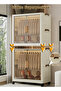 55cm Wide Freestanding Portable Foldable Wardrobe with Transparent Doors & Hanging Rod - 4