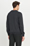 Men's Anthracite-Melange Cotton Standard Fit Regular Cut Crew Neck Patterned Knitwear Sweater - 5