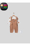 Baby Boys 3-Piece Romper Set Salopet and Socks Set Teddy Bear Patterned Bodysuit Bear Embroidered Cotton - 5