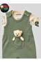 Baby Boys 2-Piece Romper Set with Salopet and Teddy Bear Patterned Bodysuit, Bear Embroidered Cotton - 4