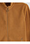 Lcwaikiki Classic Brown High Collar Long Sleeve Fleece Men's Zippered Sweatshirt - 7