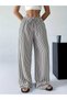 Women Striped Drawstring Waist Wide Leg Pants