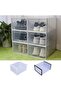 4 Pack Plastic Stackable Shoe Box Foldable Display Box Container - 4