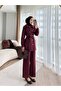 Women's Scuba Snap Closure Belted Pants Suit - 3
