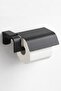 Stainless Luxury Toilet Roll Holder with Cover Include Screw and Dowel Set Wc Toilet Roll Holder Matte Black