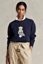 Women's Oversized Sweatshirt Weekend Bear 3D Printed Navy Blue – Crew Neck, 3 Thread Raised - 5