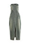 Women Strapless Denim Midi Dress - 5