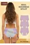 Emici 3-Pack Lila Washable Menstrual Panties Suitable for Women's Night Use, Leak-Proof, 100% Cotton,