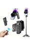 P15 Mini Grip Quadripod Selfie Stick Stand with Phone Mount, Extendable Phone Holder, With Detachabl - 2