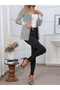 Grey Striped Detail Front Open Blazer - 4