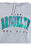 Brooklyn Print Grey Hoodie with Front Pocket - 4