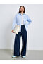 Women Blue Long Sleeve Shirt with Pocket - 2