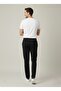 Men's Black Cotton 2 Thread Zipper Pocket Embroidery Detailed Elastic Straight Leg Sweatpants - 3
