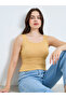 Yellow Ribbed Square Neck Cami Top