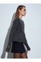 61001 Peplum Glitter Knitwear Cardigan-Smoked - 4