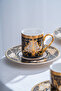 Milolica 24K Gold Detailed 6-Person Porcelain Coffee Cup Set - 100 ml - 2
