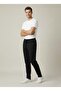 Men's Black Cotton 2 Thread Zipper Pocket Embroidery Detailed Elastic Straight Leg Sweatpants - 4