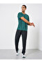 Men Teal Geometric Print Quick Dry Athleisure T-Shirt - 2