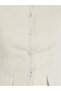 Women Cream Sleeveless Waistcoat - 4