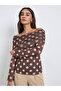 Women Off-Shoulder Polka Dot Mesh Top - 3