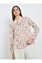 Women Beige Animal Print Tie-Neck Shirt - 3