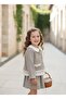 Girl's Houndstooth Jacket Skirt Suit - 3