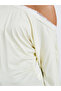 Women Lace Trim Asymmetric Neck T-Shirt - 3